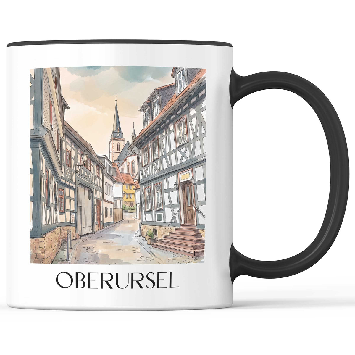 Oberursel Kaffeebecher - Taunus - Deutschland Becher - Kaffeetasse im Aquarell Stil