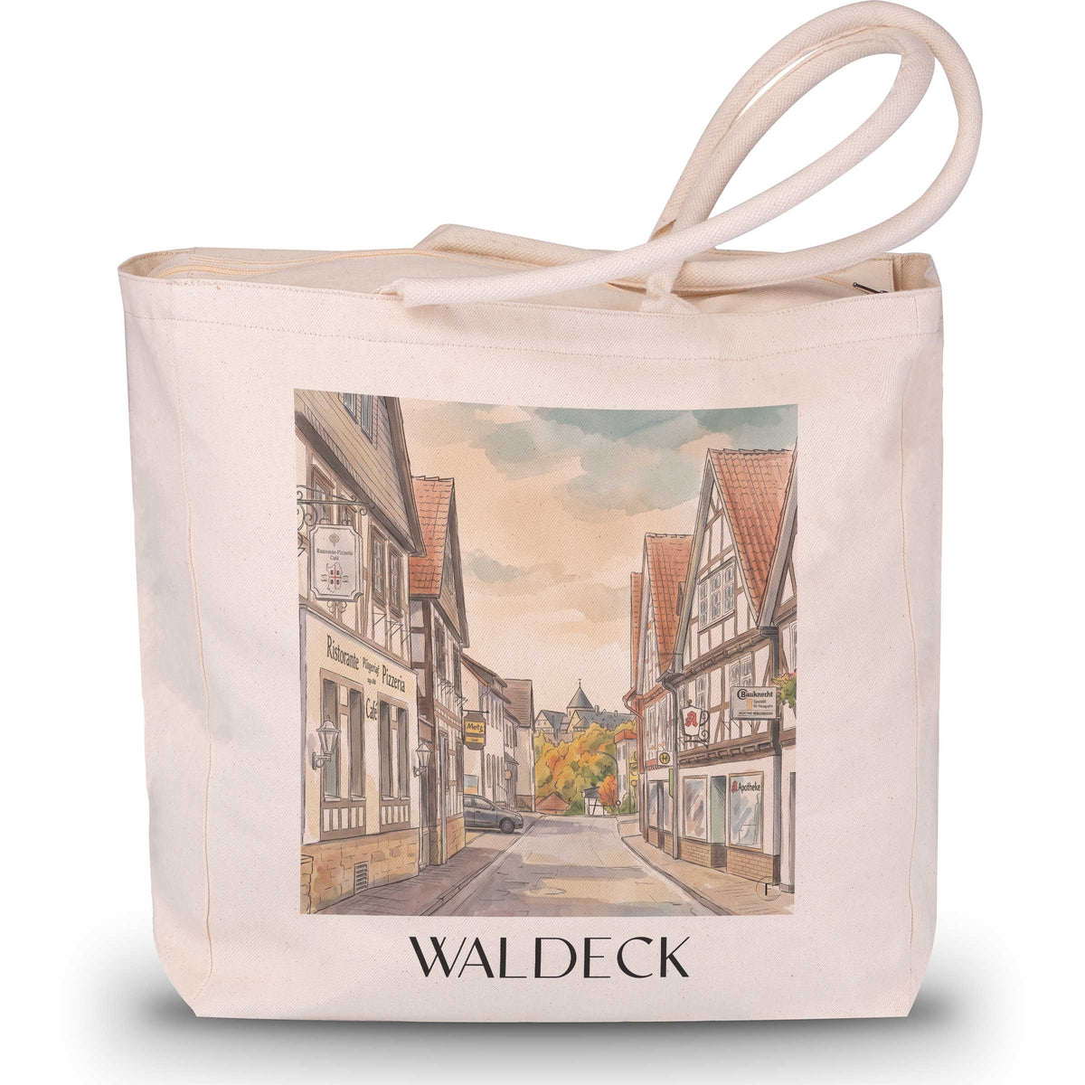 waldeck-edersee-deutschland-einkaufstasche-aquarell