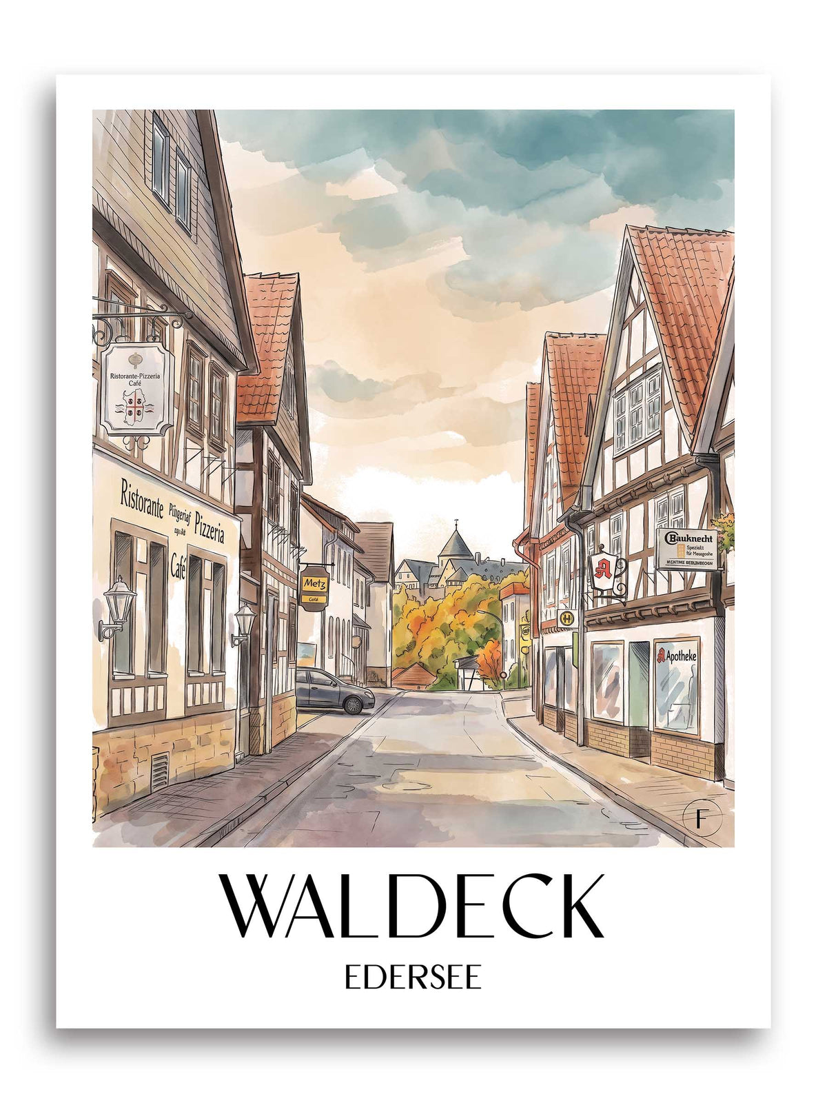 waldeck-edersee-deutschland-poster-aquarell