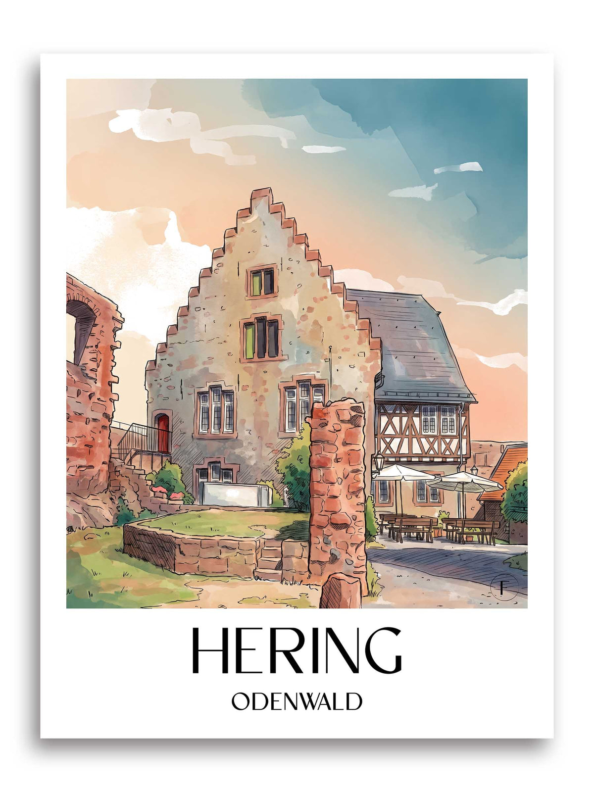 hering-odenwald-deutschland-poster-aquarell