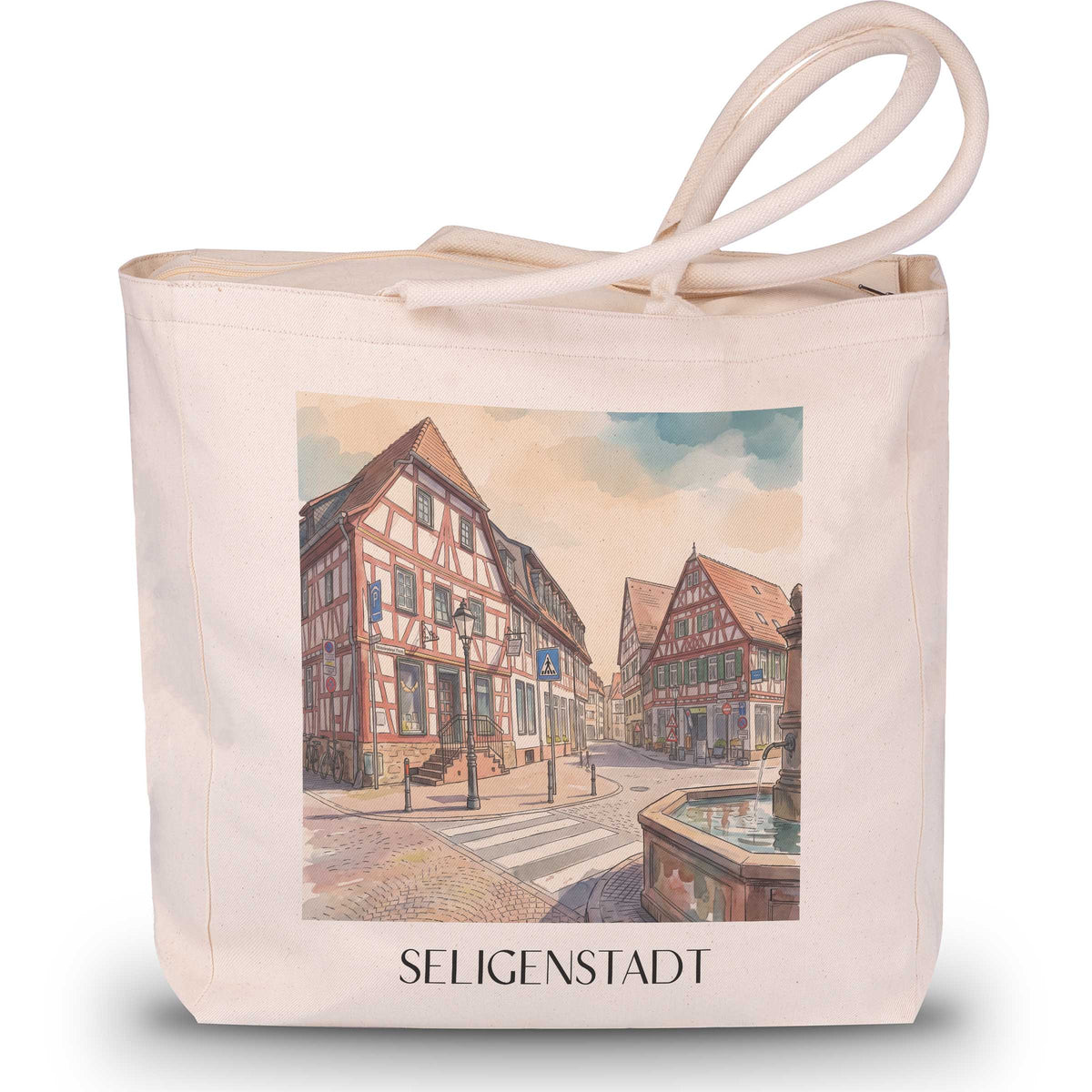 seligenstadt-untermain-deutschland-einkaufstasche-aquarell