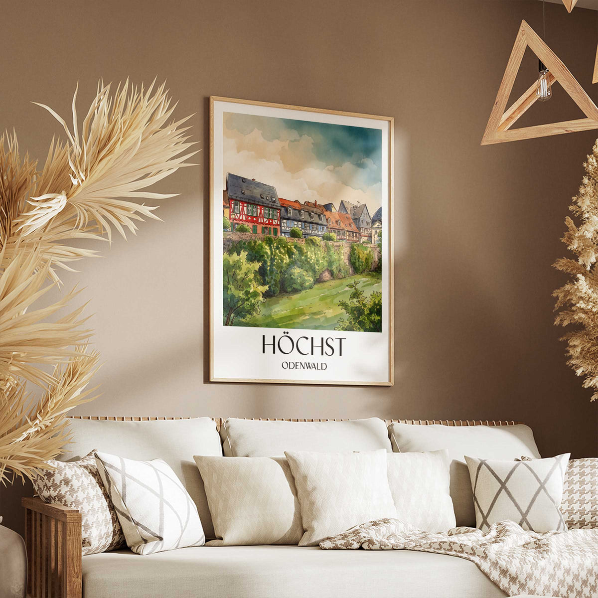 höchst-odenwald-deutschland-poster-aquarell