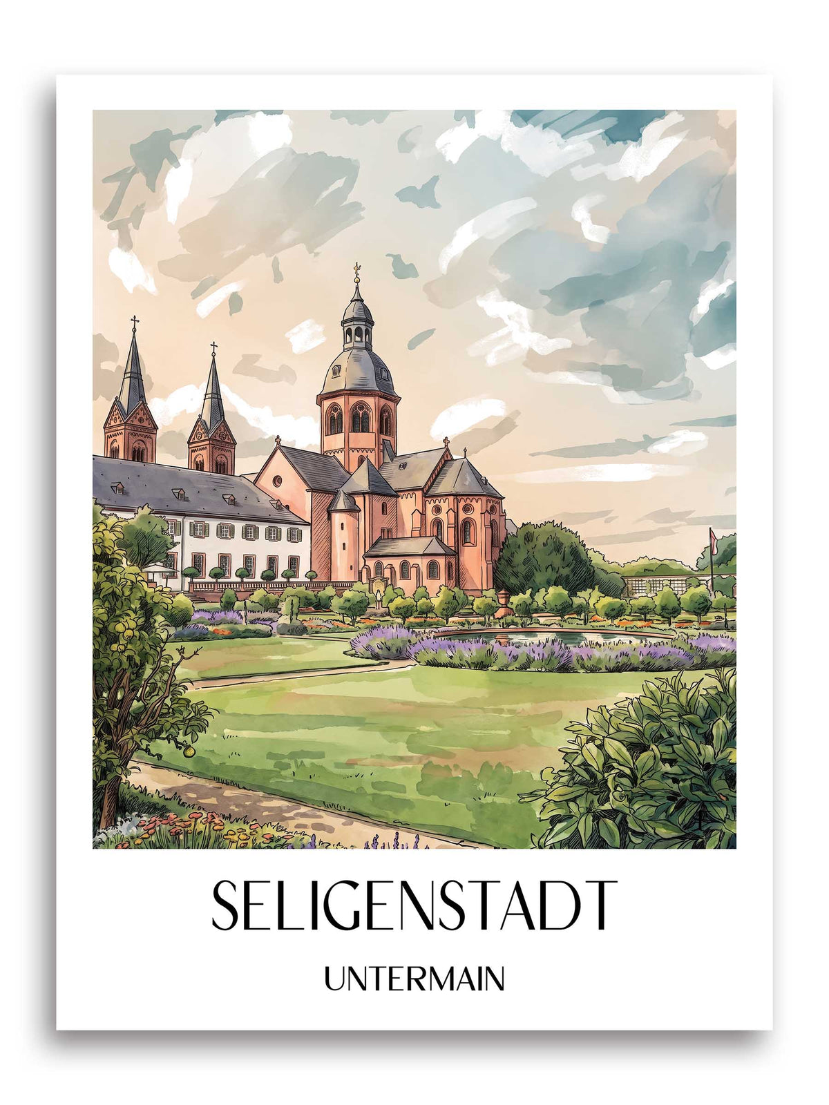 seligenstadt-untermain-deutschland-poster-aquarell