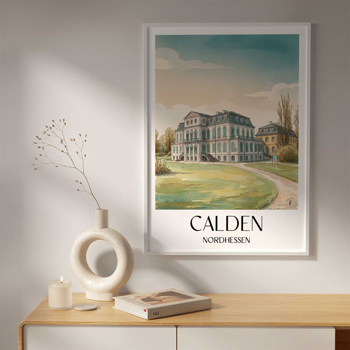 calden-nordhessen-deutschland-poster-aquarell