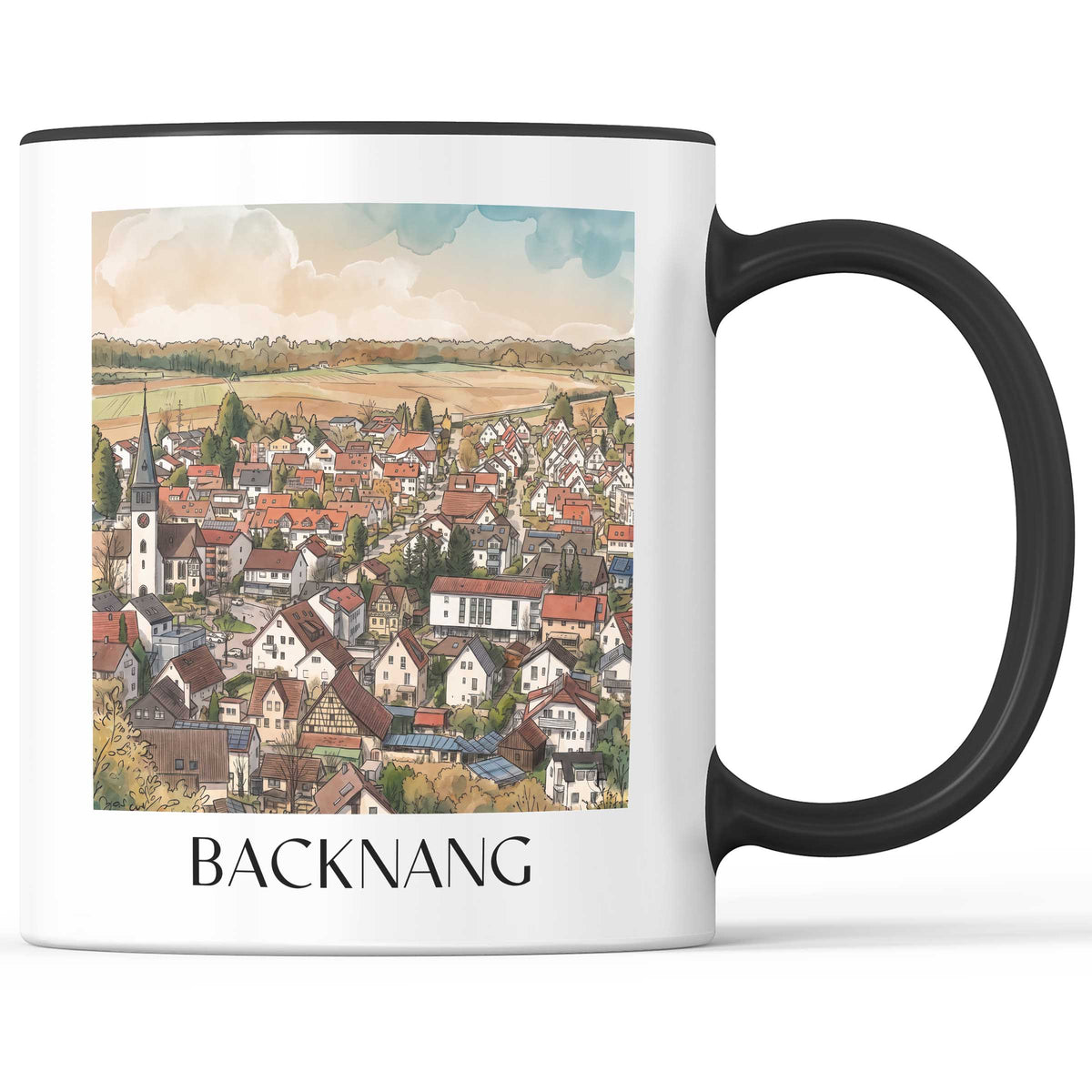 Backnang Kaffeebecher - Rems-Murr-Kreis - Deutschland Becher - Kaffeetasse im Aquarell Stil