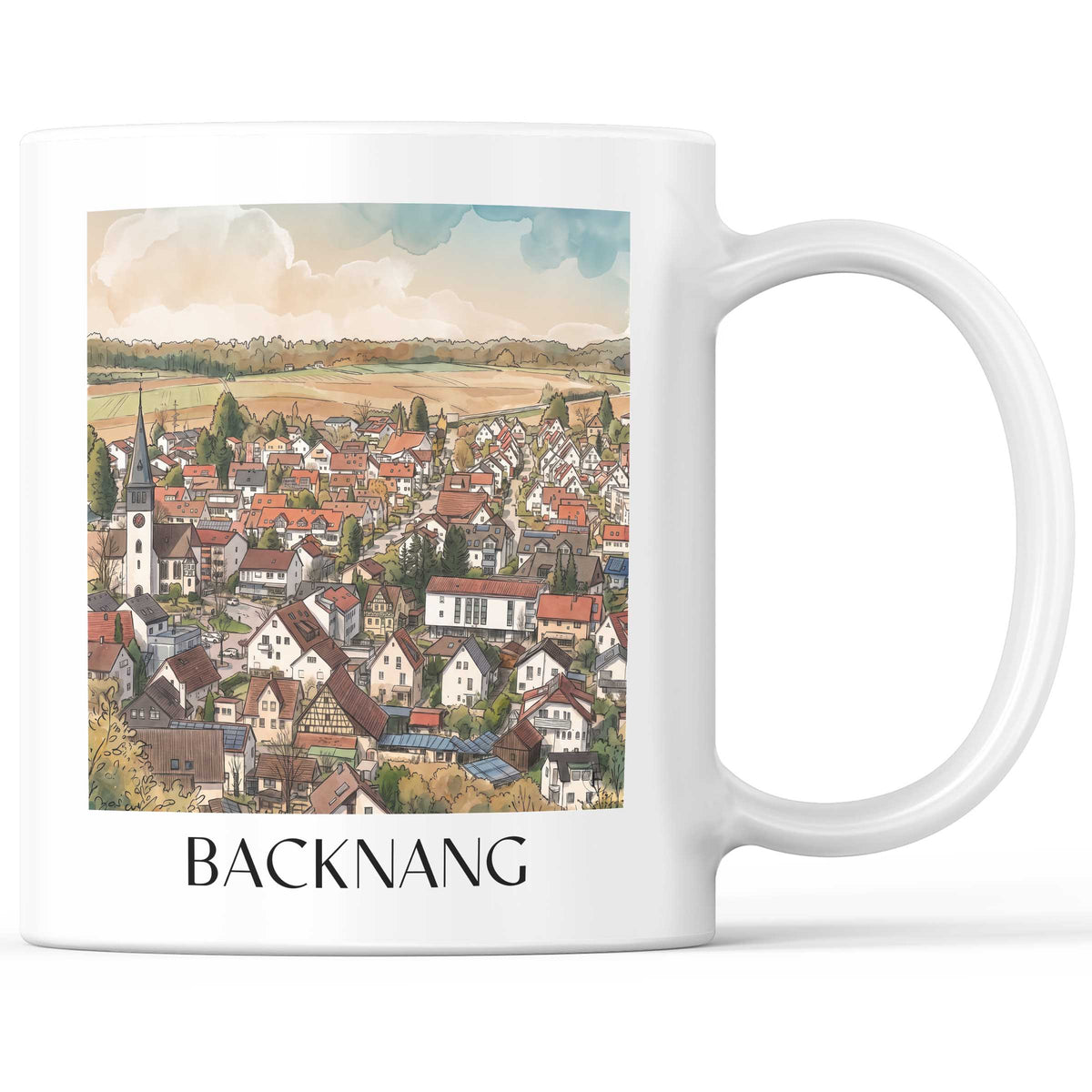 Backnang Kaffeebecher - Rems-Murr-Kreis - Deutschland Becher - Kaffeetasse im Aquarell Stil