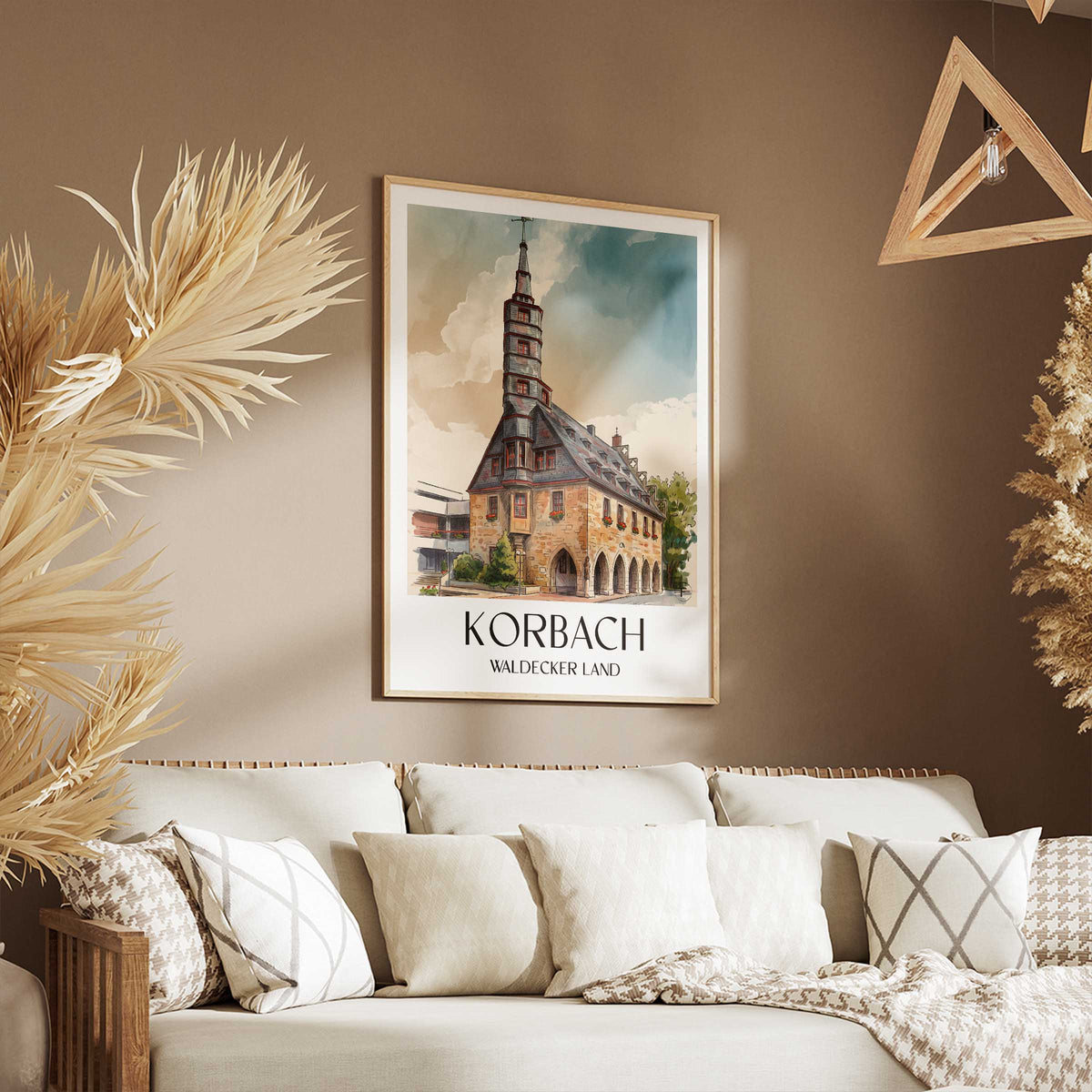 korbach-waldecker-land-deutschland-poster-aquarell
