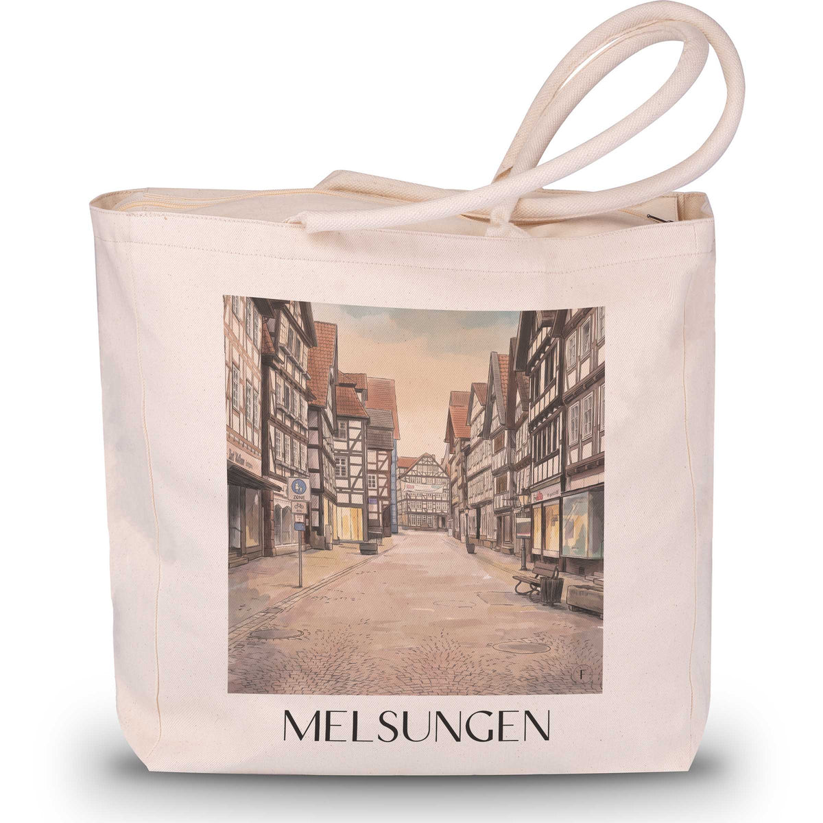 melsungen-nordhessen-deutschland-einkaufstasche-aquarell