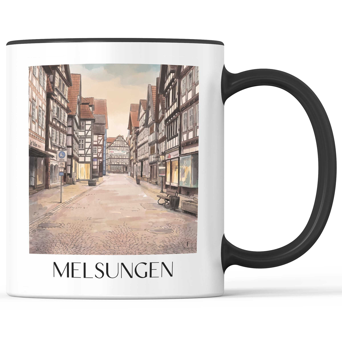 Melsungen Kaffeebecher - Nordhessen - Deutschland Becher - Kaffeetasse im Aquarell Stil