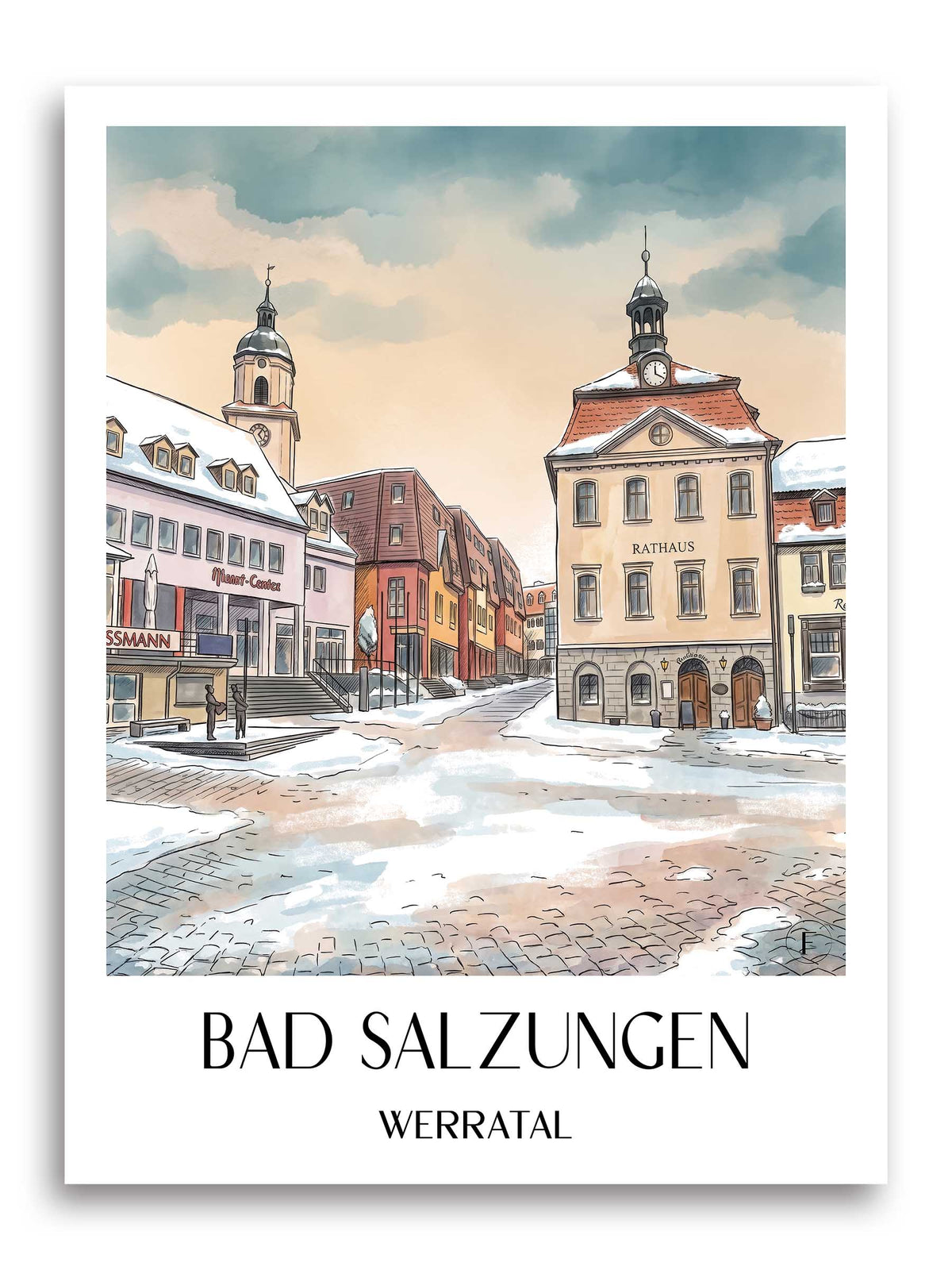 bad-salzungen-werratal-deutschland-poster-aquarell