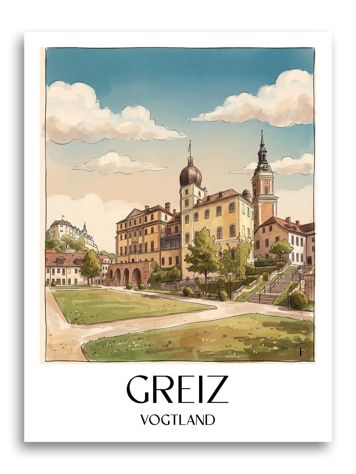 greiz-vogtland-deutschland-poster-aquarell