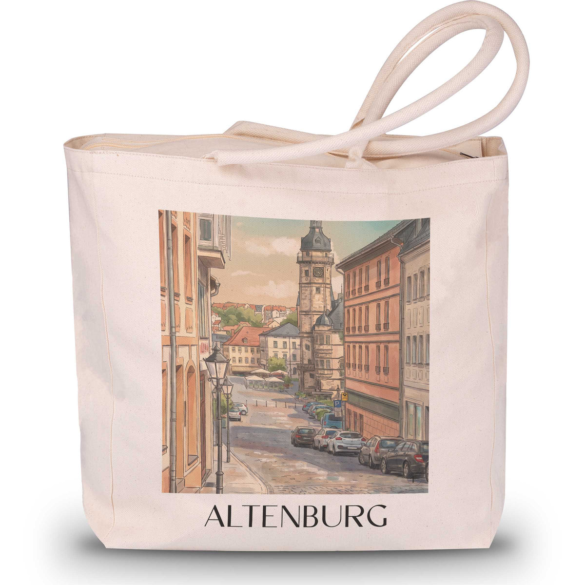 Altenburg Shopping Tasche - Altenburger Land - Deutschland Tote Bag - Einkaufstasche im Aquarell Stil