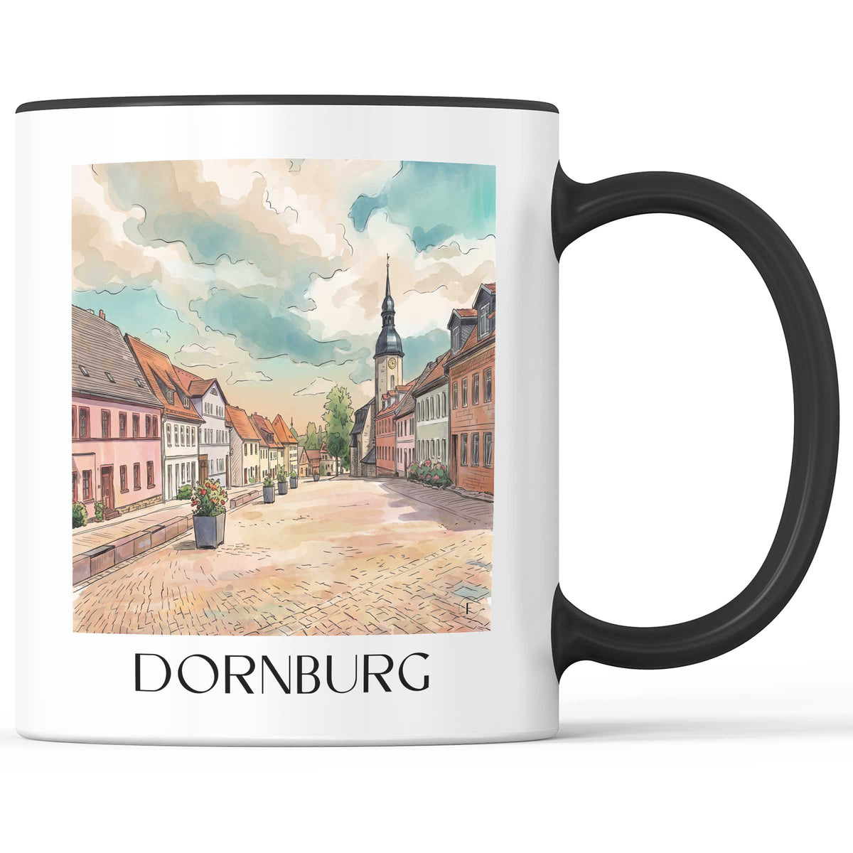 Dornburg Kaffeebecher - Saaletal - Deutschland Becher - Kaffeetasse im Aquarell Stil