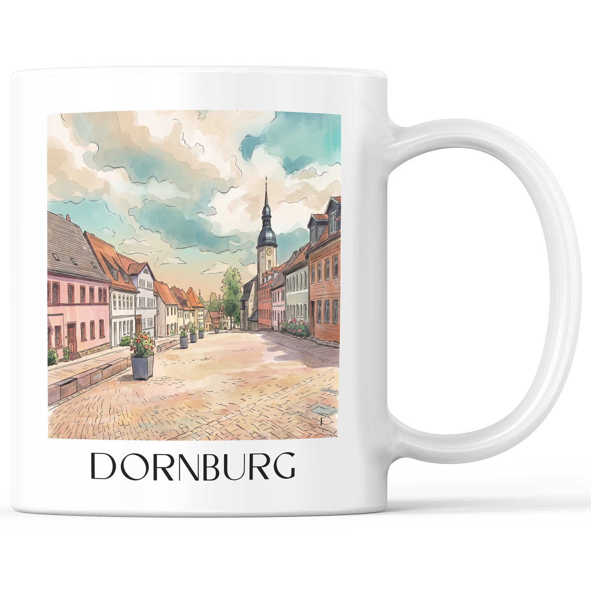 Dornburg Kaffeebecher - Saaletal - Deutschland Becher - Kaffeetasse im Aquarell Stil