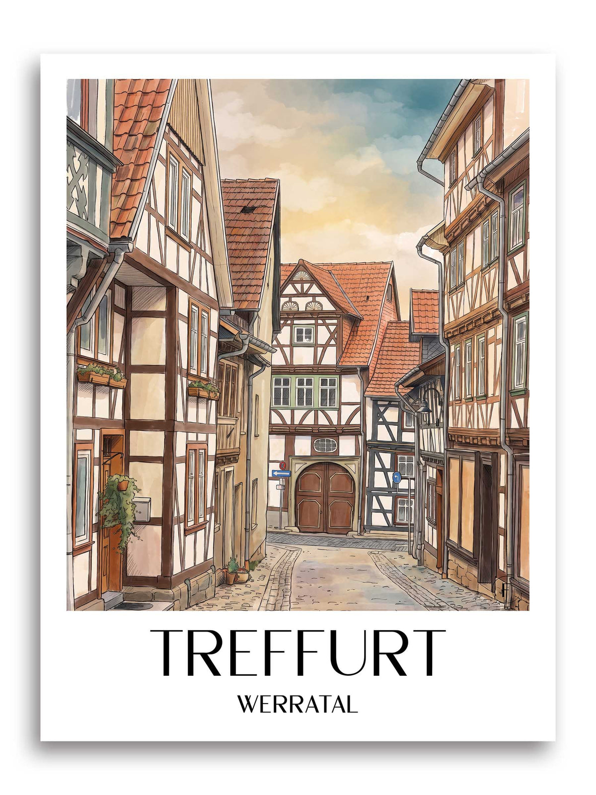treffurt-werratal-deutschland-poster-aquarell