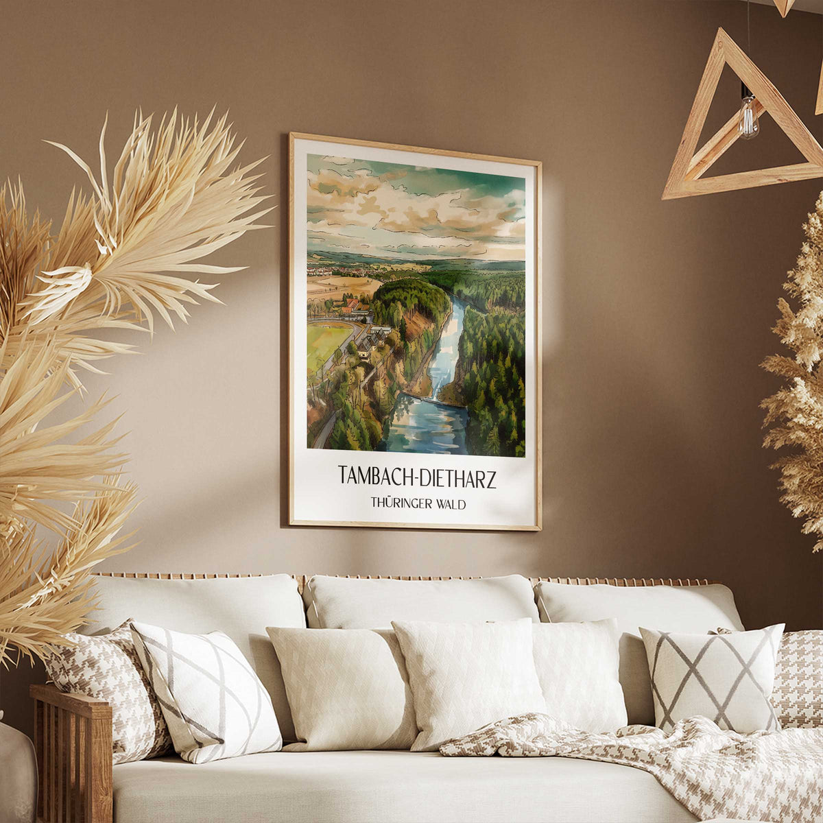 tambach-dietharz-thüringer-wald-deutschland-poster-aquarell