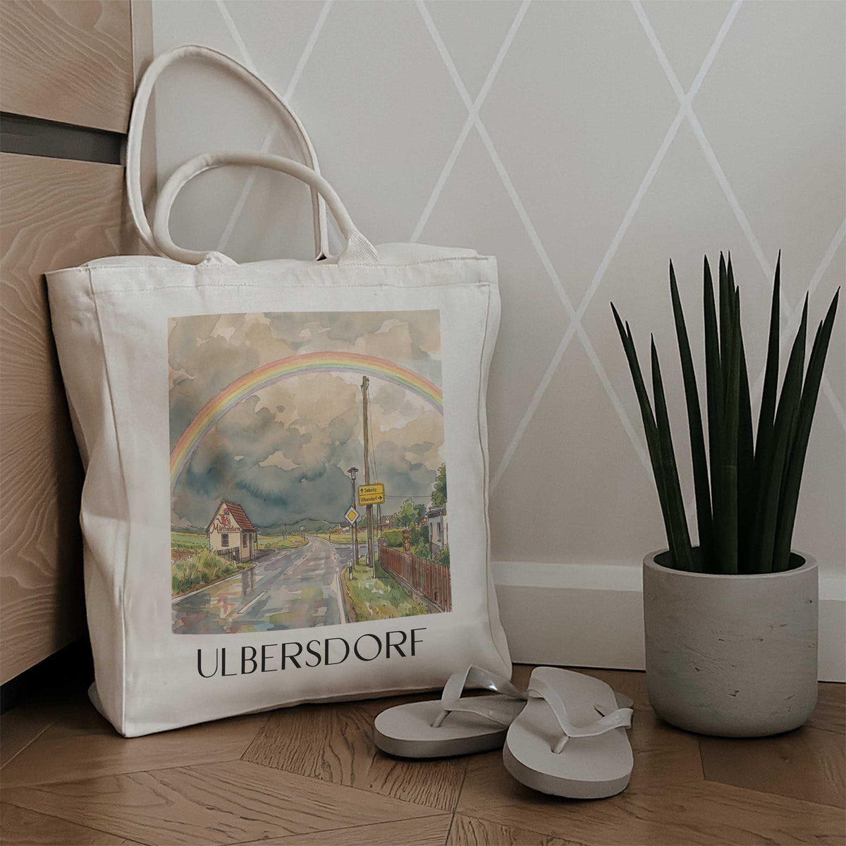 ulbersdorf-sächsische-schweiz-deutschland-einkaufstasche-aquarell