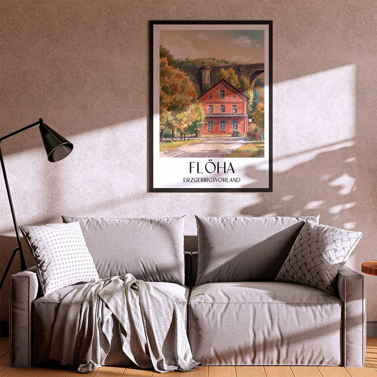 flöha-erzgebirgsvorland-deutschland-poster-aquarell