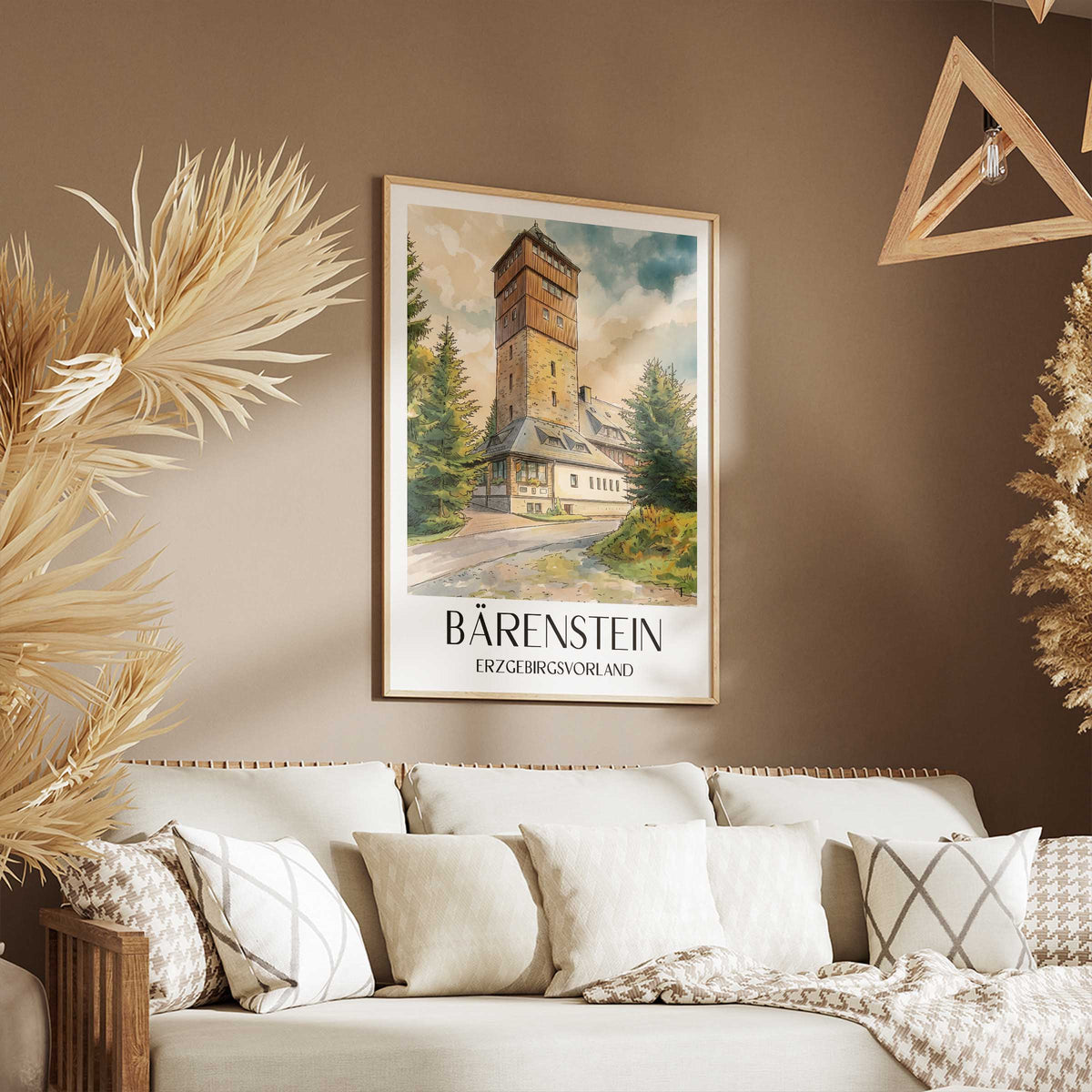 bärenstein-erzgebirgsvorland-deutschland-poster-aquarell