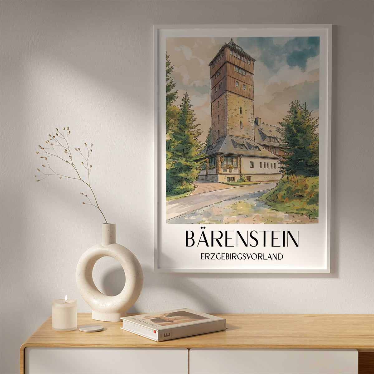 bärenstein-erzgebirgsvorland-deutschland-poster-aquarell