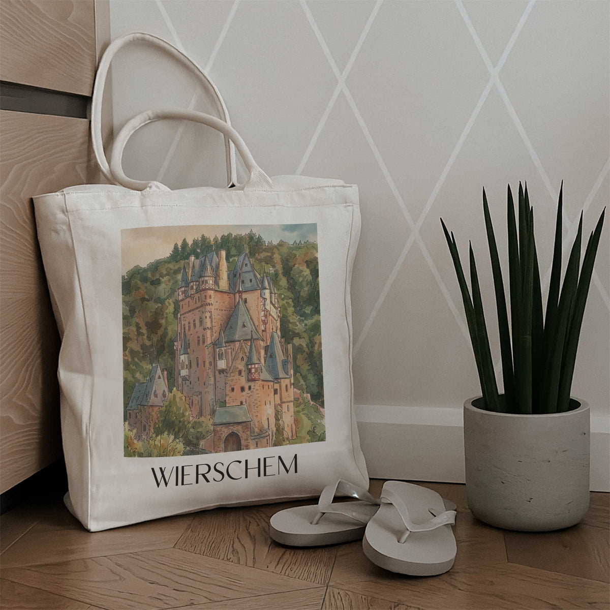 wierschem-eifel-deutschland-einkaufstasche-aquarell