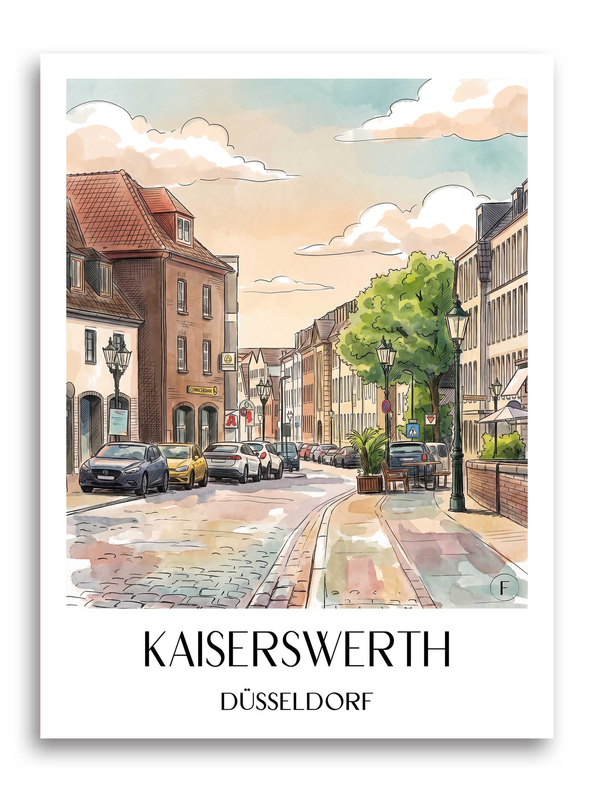 kaiserswerth-düsseldorf-deutschland-poster-aquarell