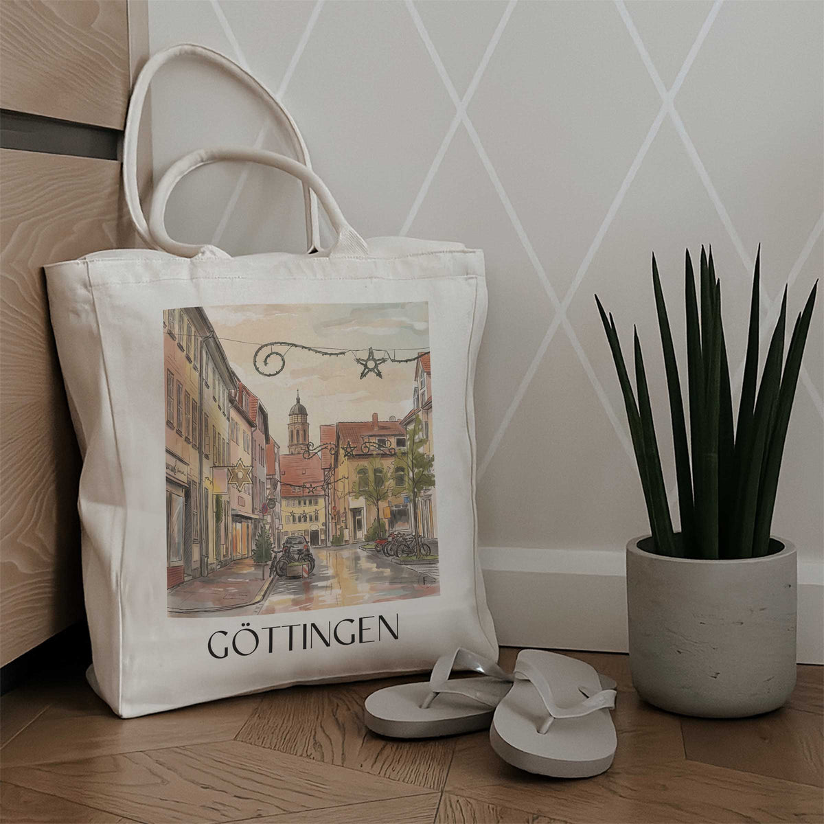 göttingen-südniedersachsen-deutschland-einkaufstasche-aquarell