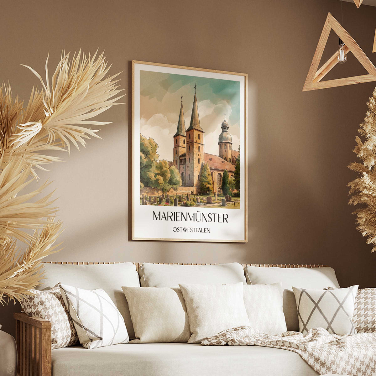 marienmünster-ostwestfalen-deutschland-poster-aquarell