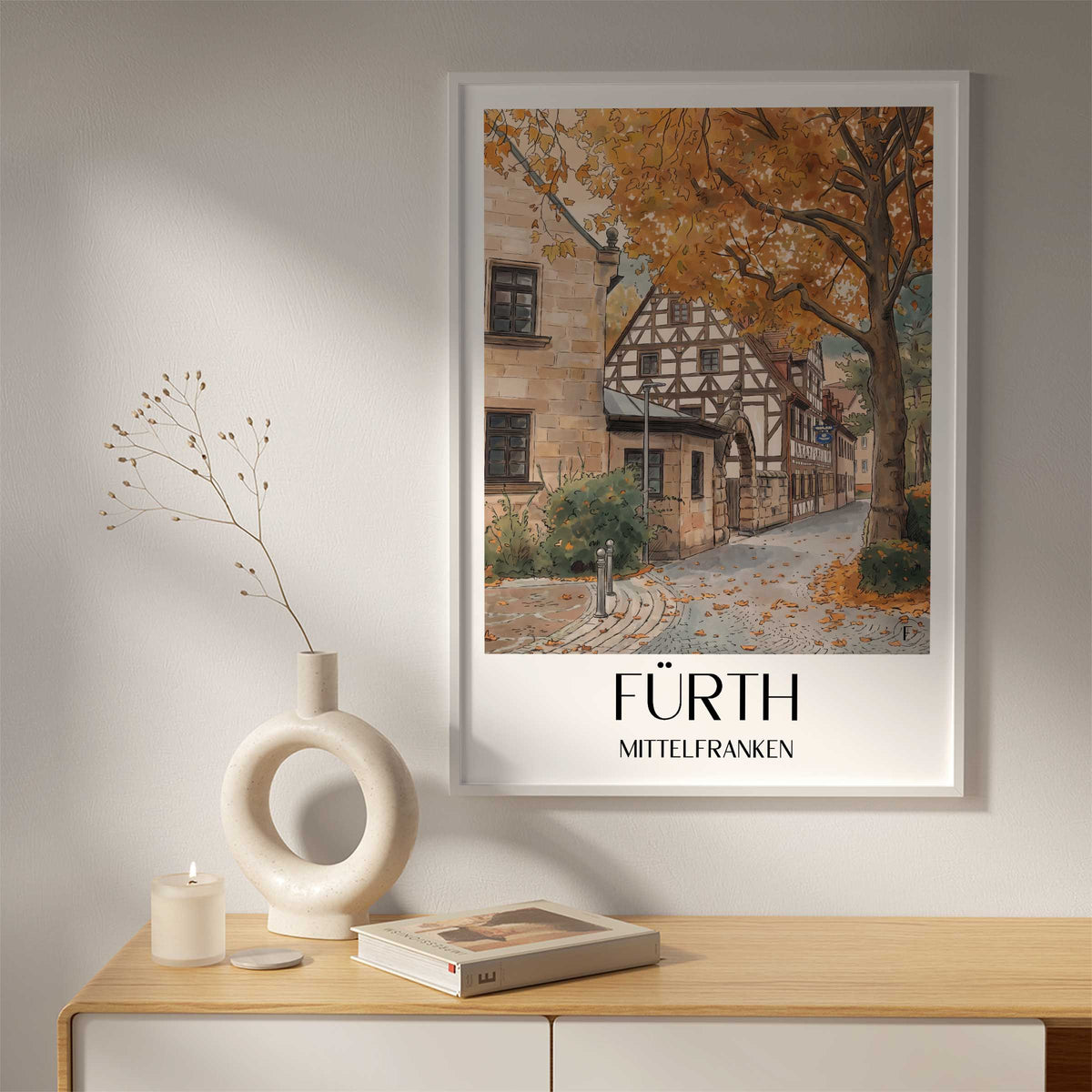 fürth-mittelfranken-deutschland-poster-aquarell