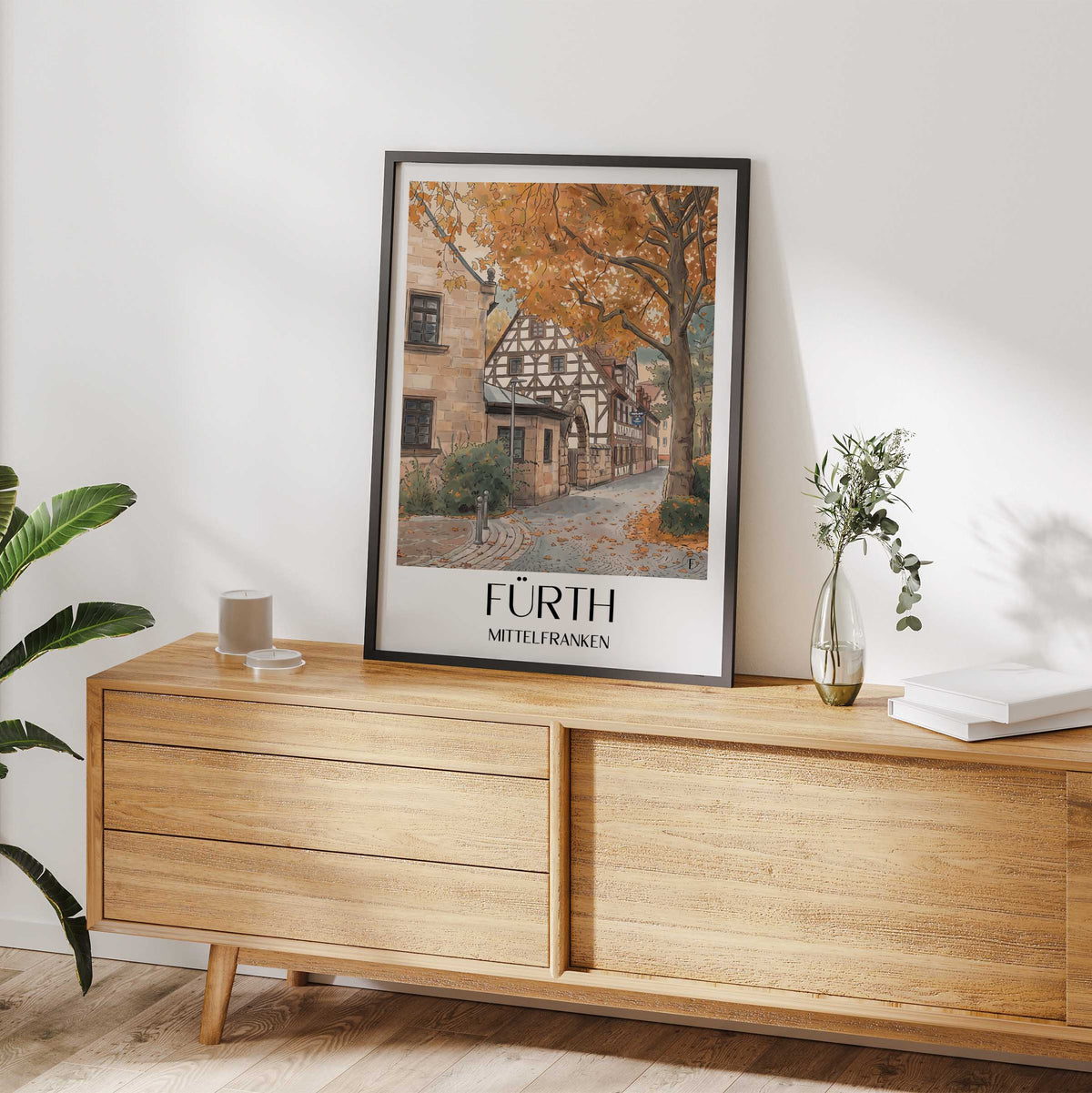 fürth-mittelfranken-deutschland-poster-aquarell