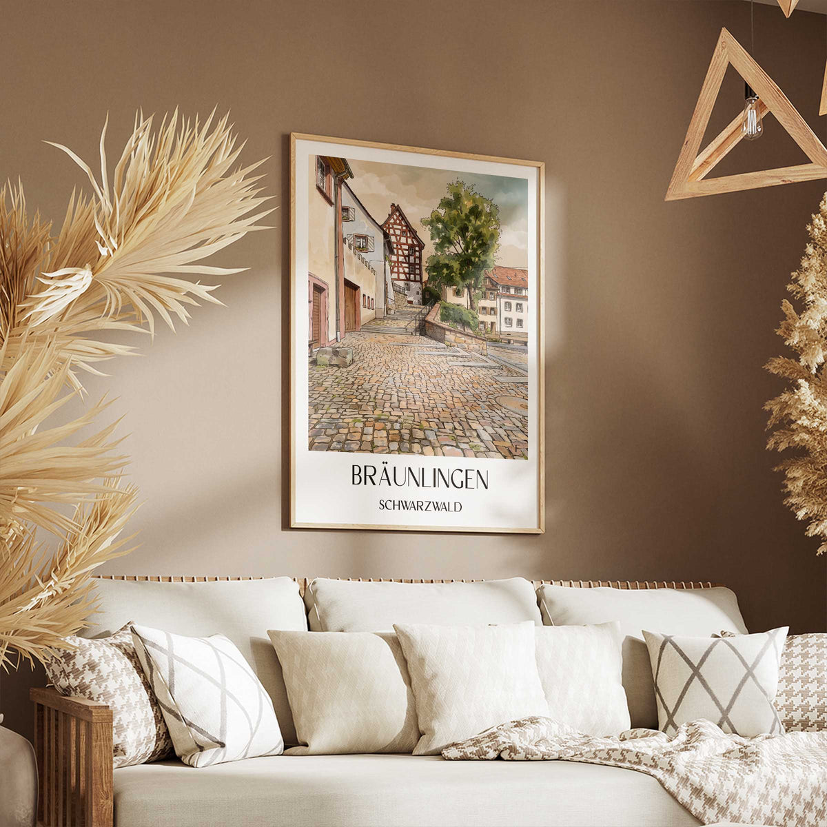 bräunlingen-schwarzwald-deutschland-poster-aquarell