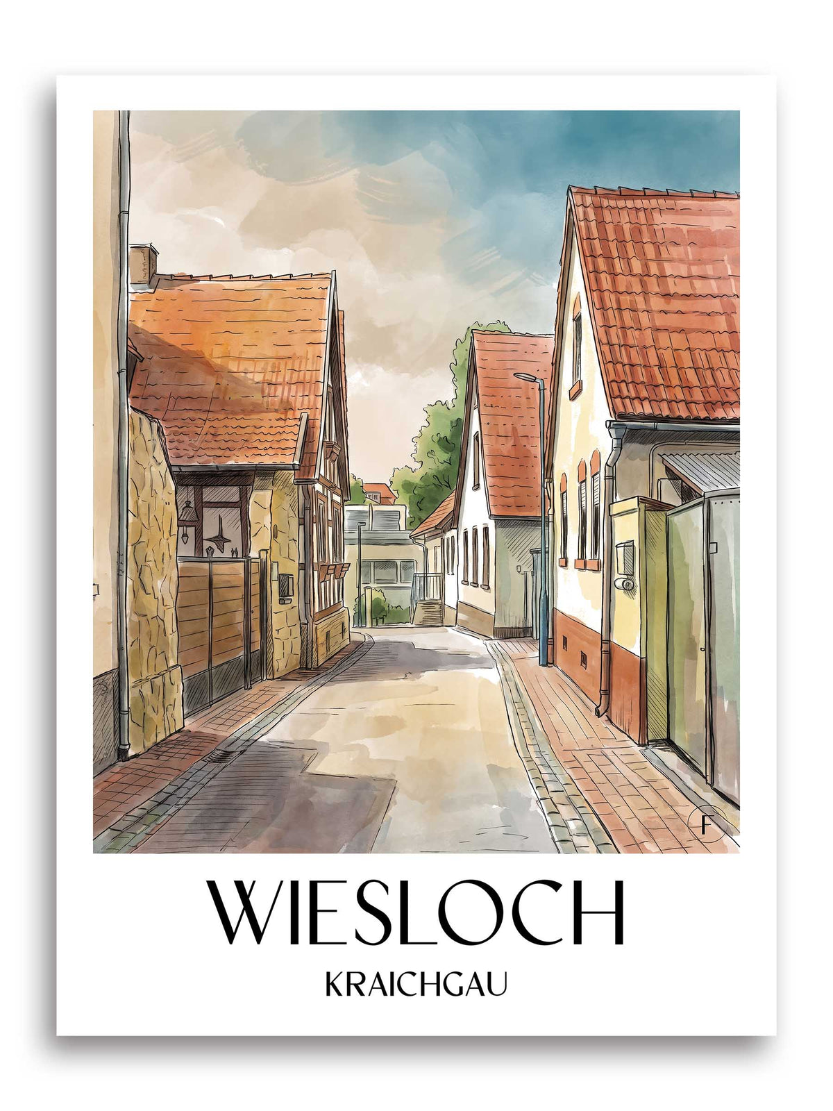 wiesloch-kraichgau-deutschland-poster-aquarell