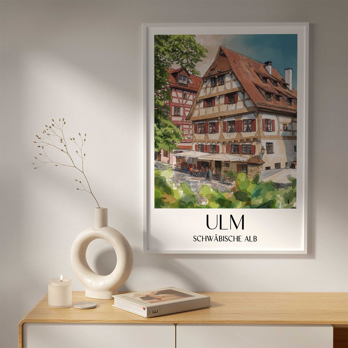ulm-schwäbische-alb-deutschland-poster-aquarell