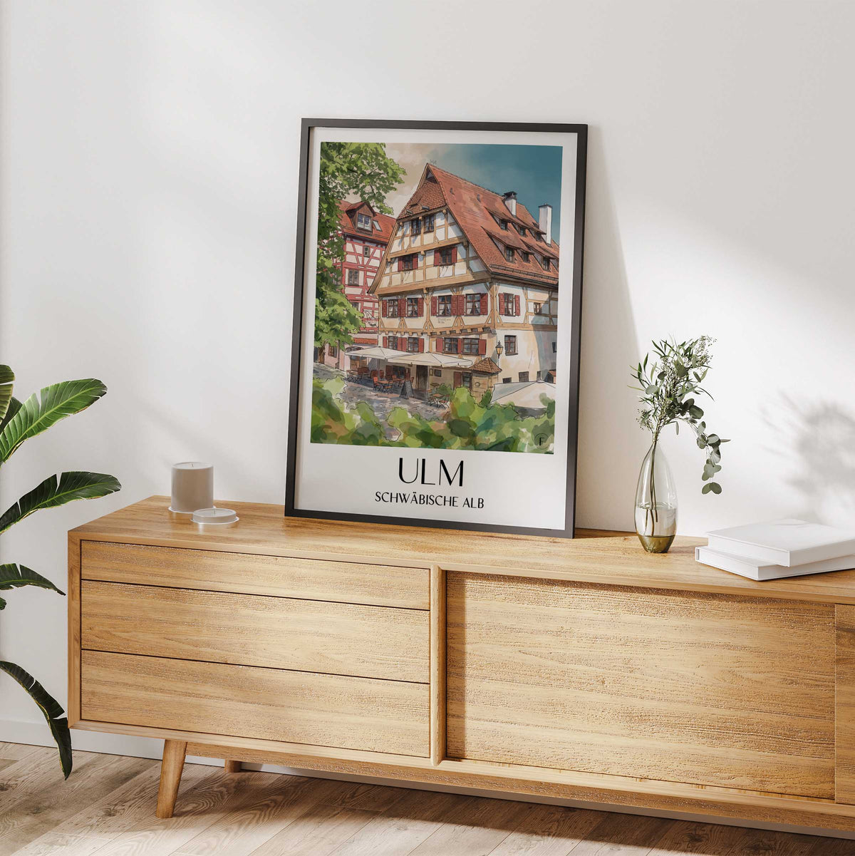 ulm-schwäbische-alb-deutschland-poster-aquarell
