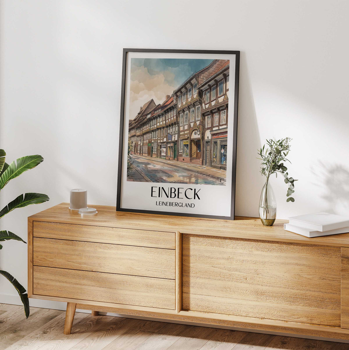 einbeck-leinebergland-deutschland-poster-aquarell