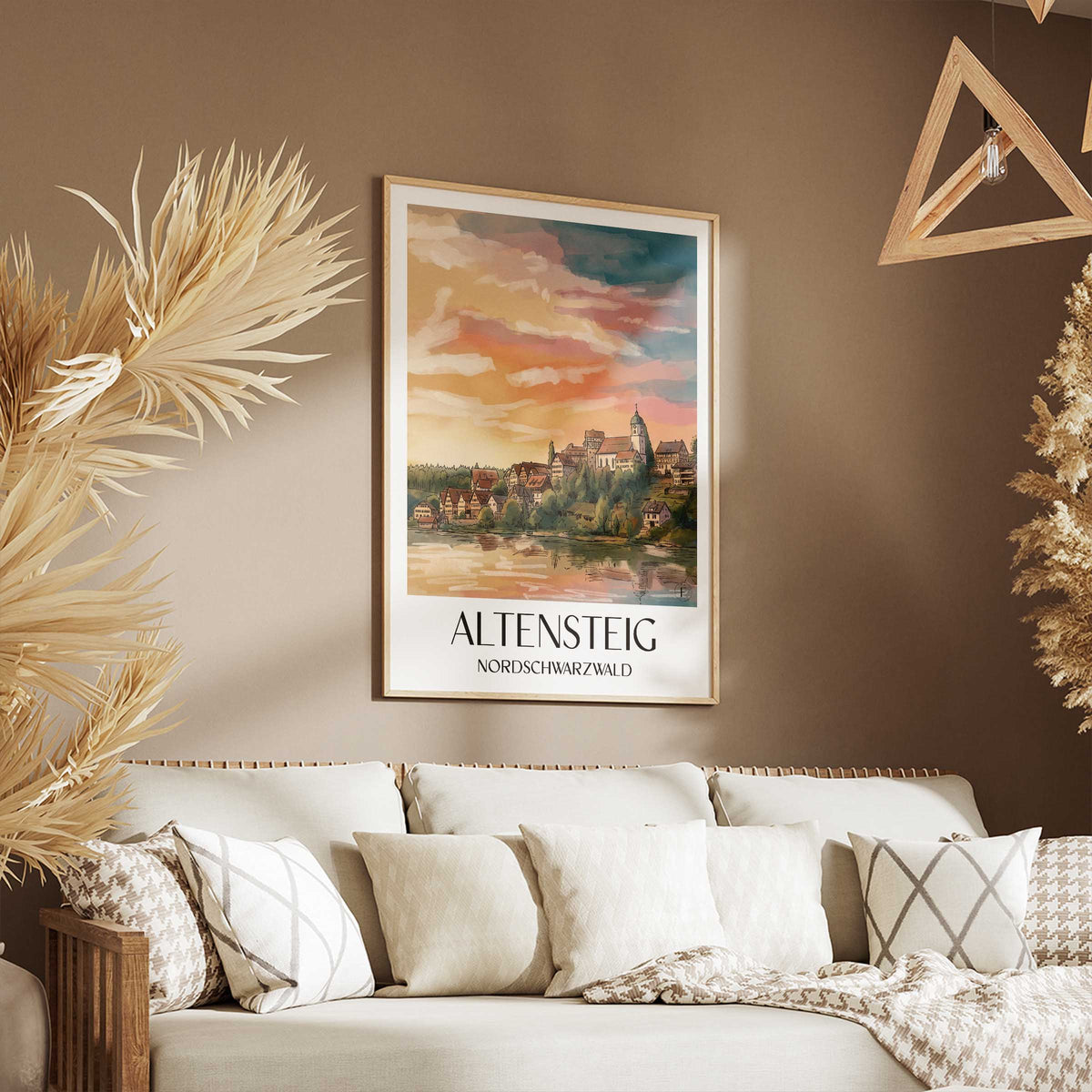 altensteig-nordschwarzwald-deutschland-poster-aquarell