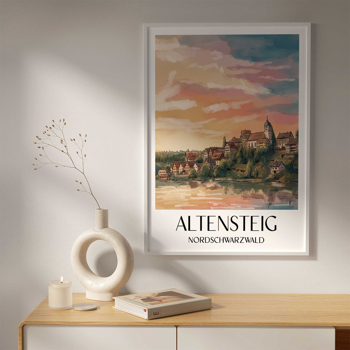 altensteig-nordschwarzwald-deutschland-poster-aquarell