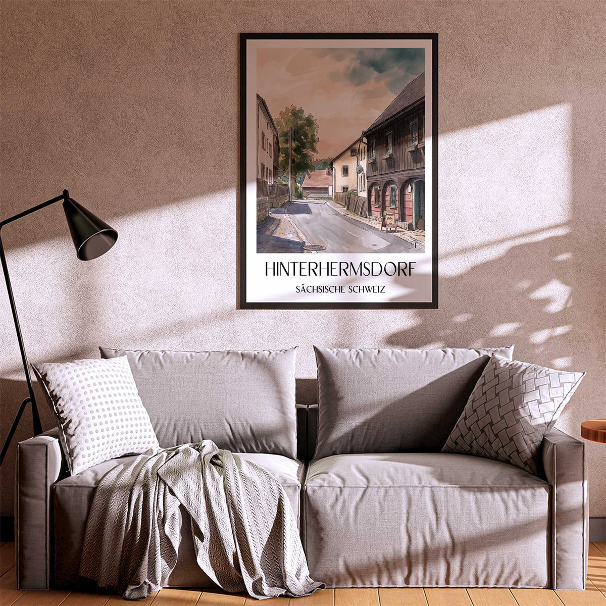 hinterhermsdorf-sächsische-schweiz-deutschland-poster-aquarell