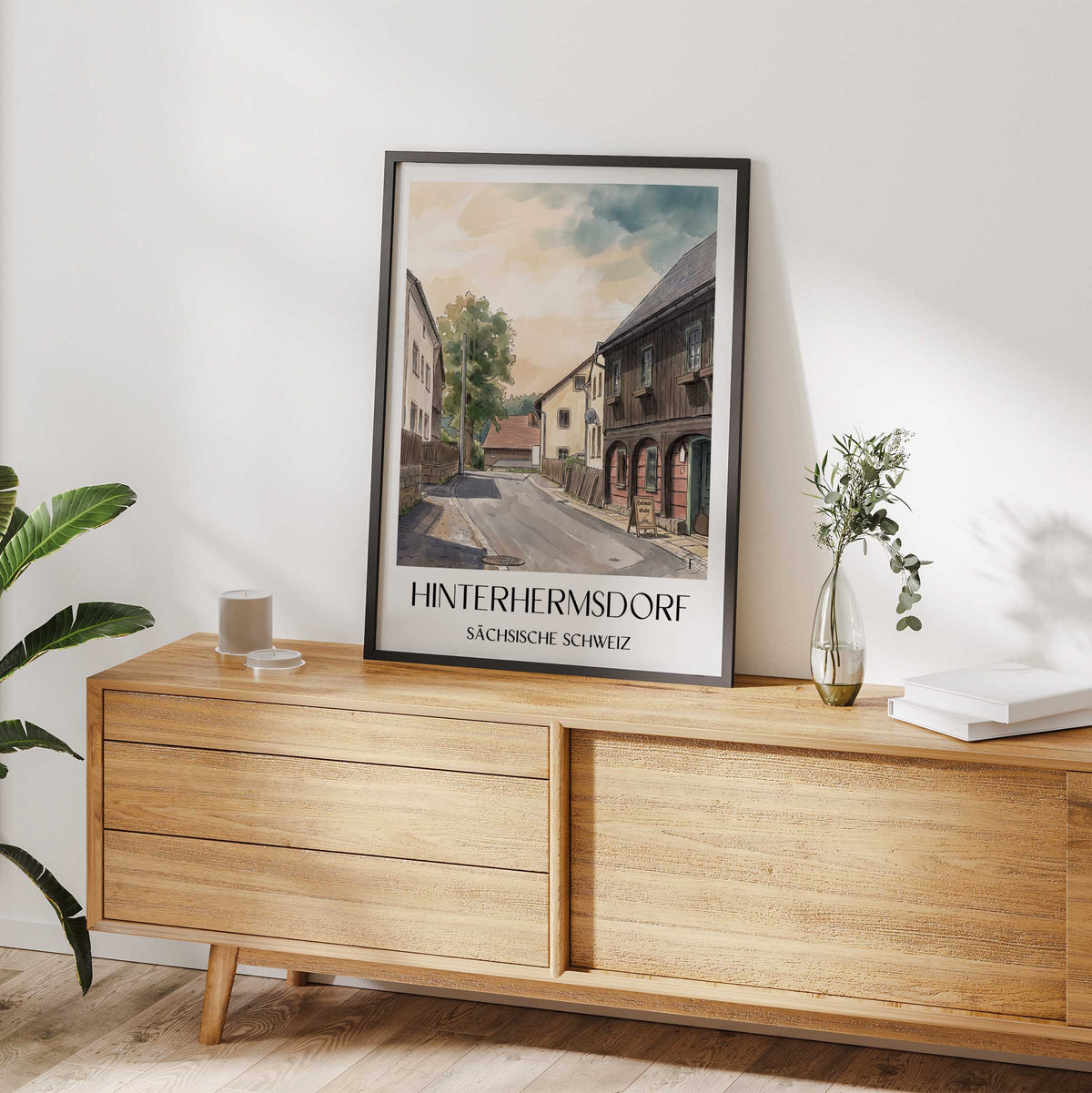 hinterhermsdorf-sächsische-schweiz-deutschland-poster-aquarell
