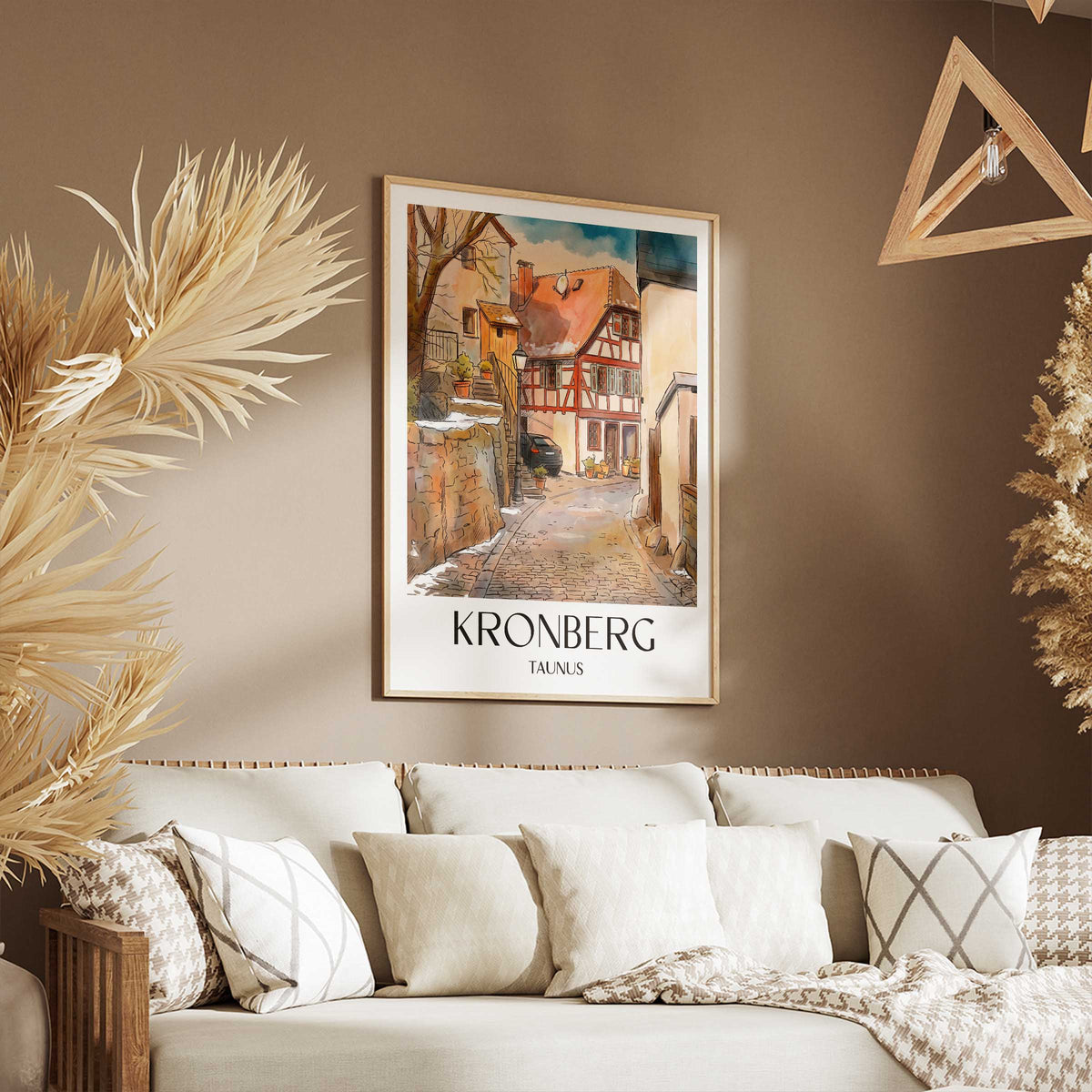 kronberg-taunus-deutschland-poster-aquarell