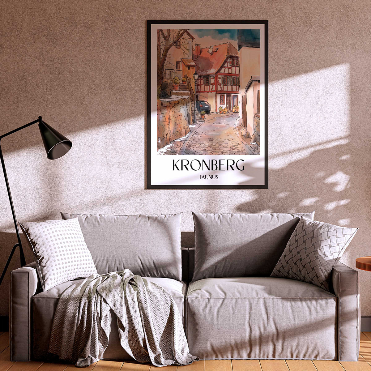 kronberg-taunus-deutschland-poster-aquarell