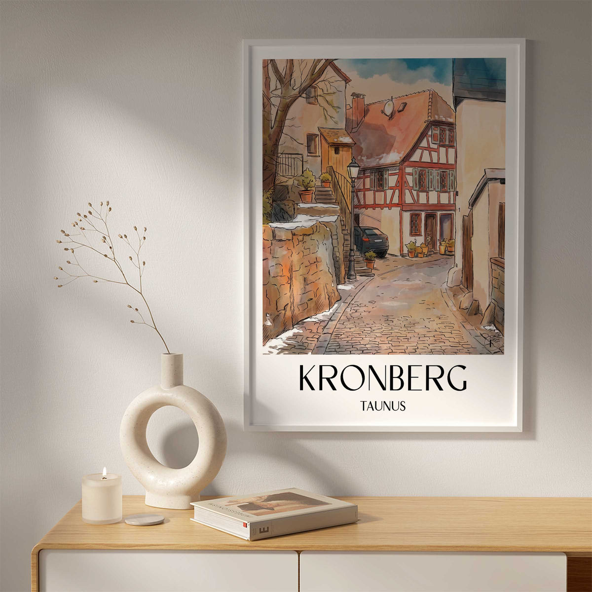kronberg-taunus-deutschland-poster-aquarell