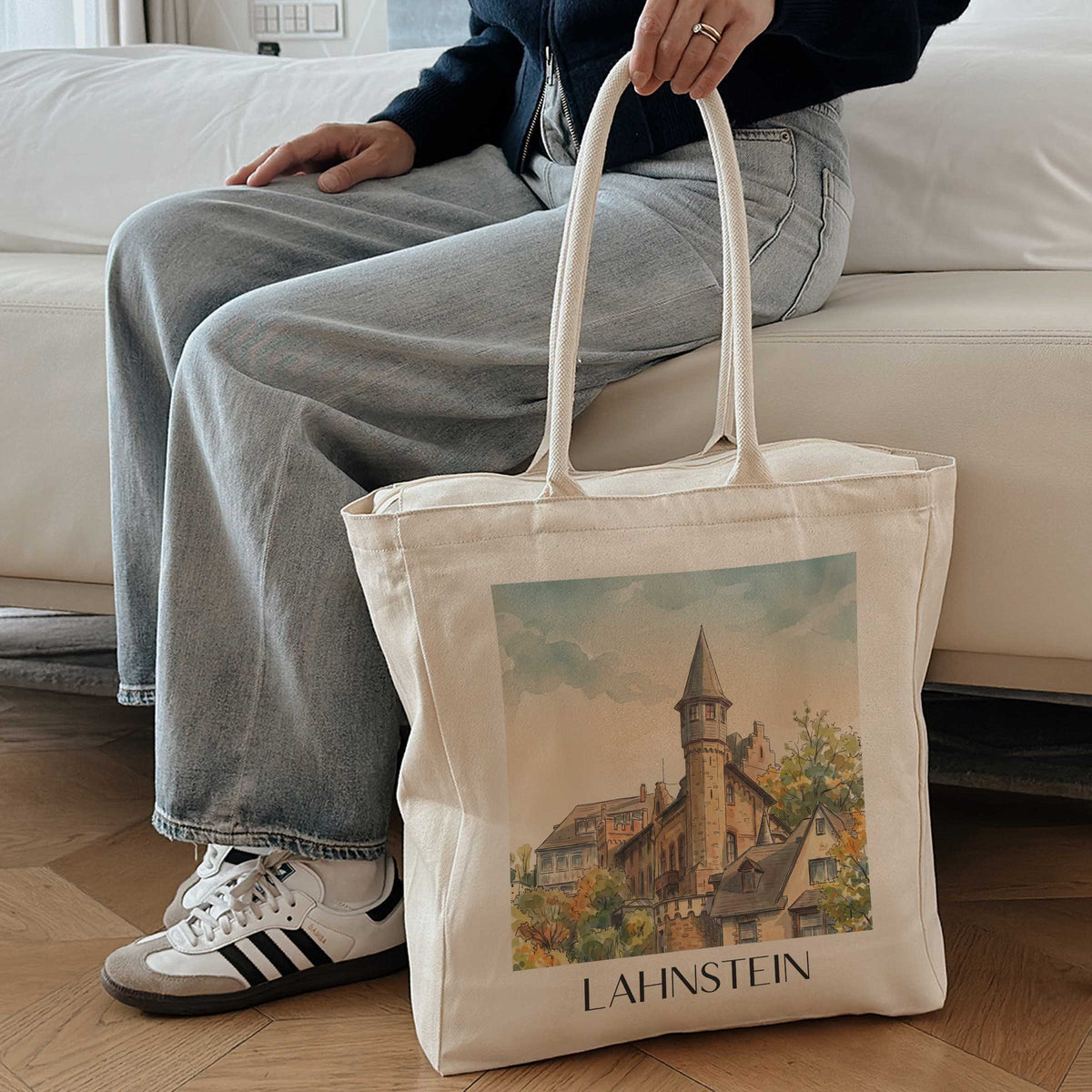 lahnstein-mittelrheintal-deutschland-einkaufstasche-aquarell