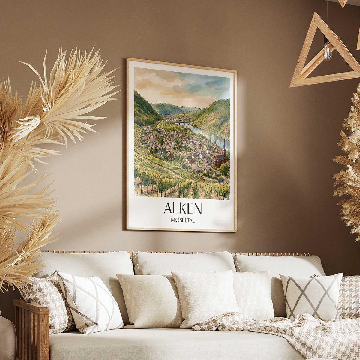 alken-moseltal-deutschland-poster-aquarell