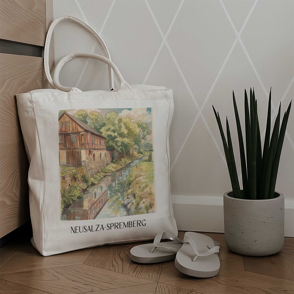 neusalza-spremberg-oberlausitz-deutschland-einkaufstasche-aquarell