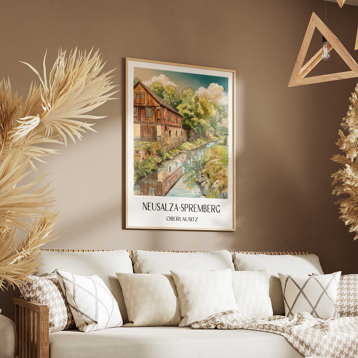 neusalza-spremberg-oberlausitz-deutschland-poster-aquarell