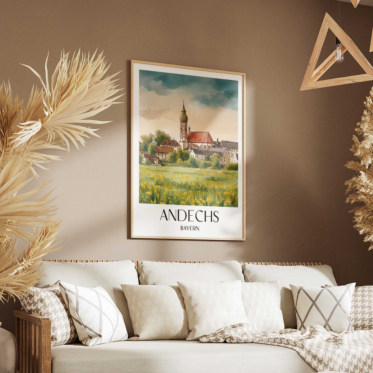 andechs-bayern-deutschland-poster-aquarell