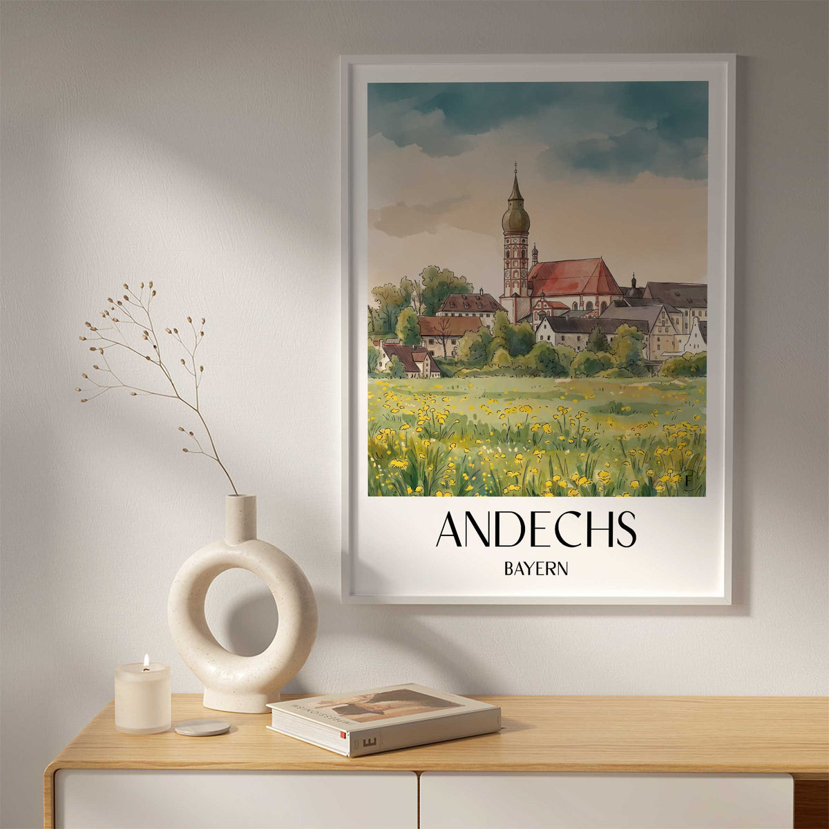 andechs-bayern-deutschland-poster-aquarell
