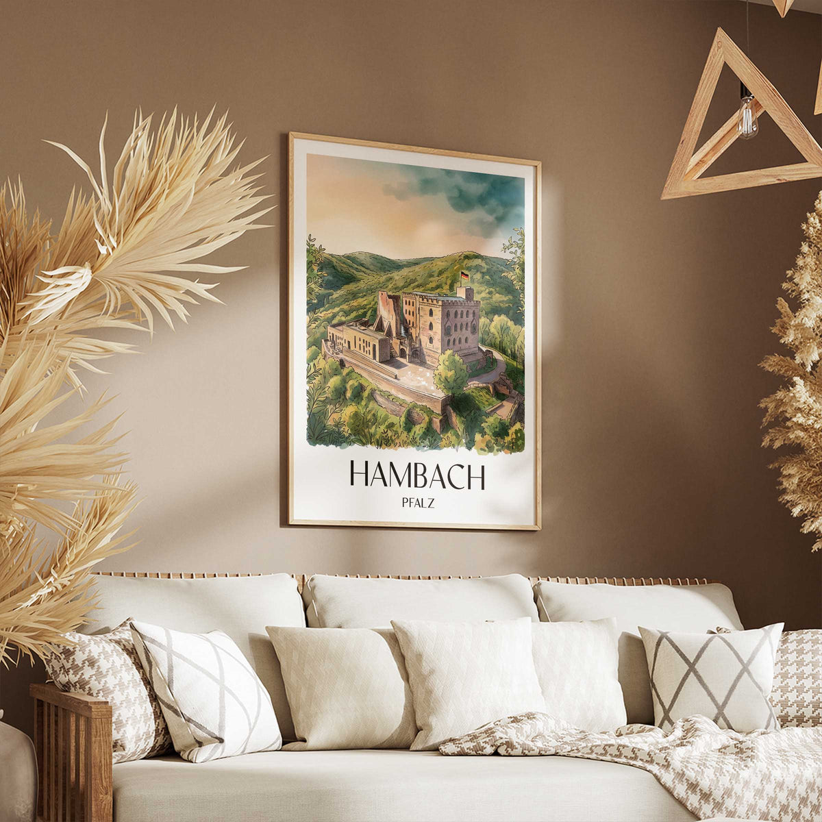 hambach-pfalz-deutschland-poster-aquarell