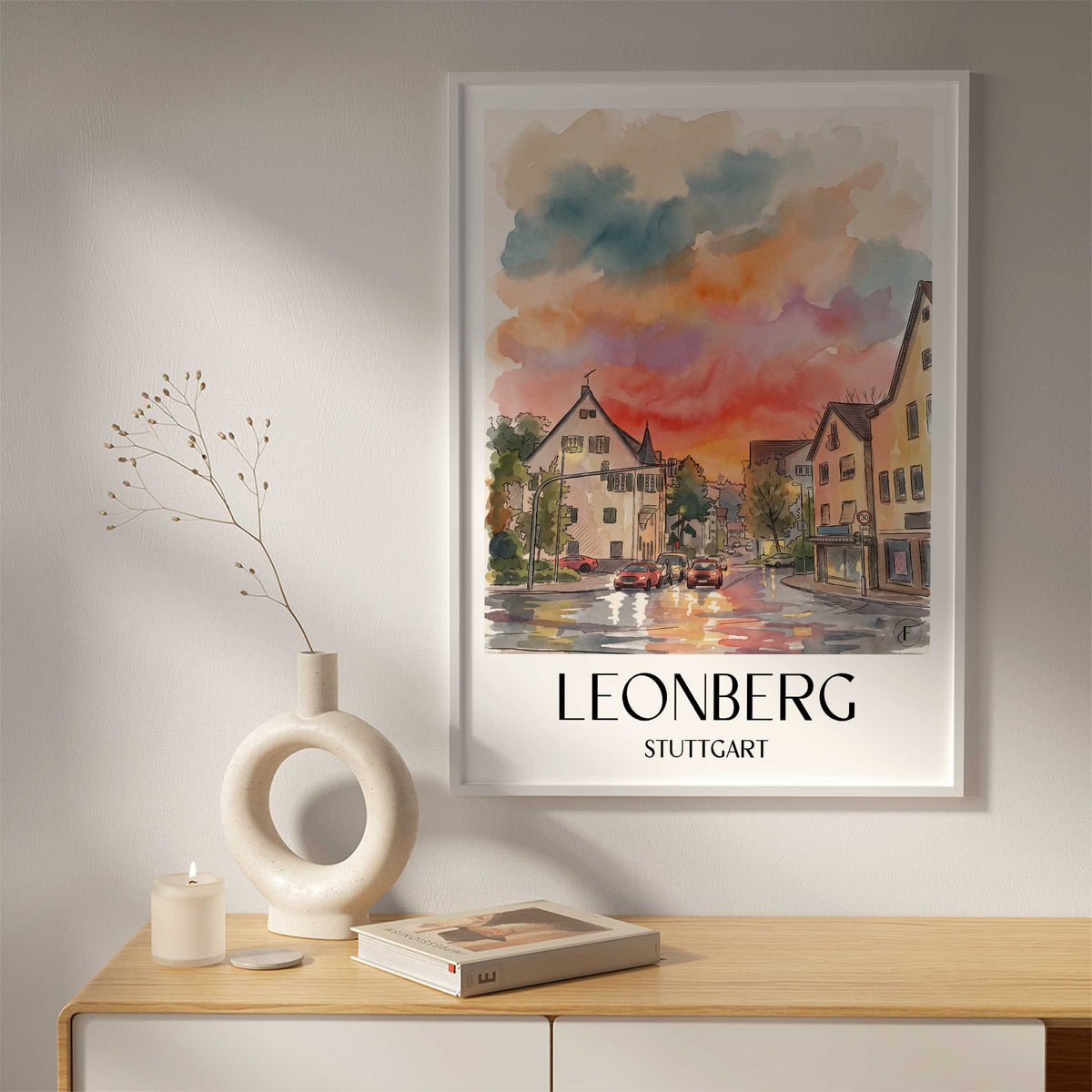 leonberg-stuttgart-deutschland-poster-aquarell